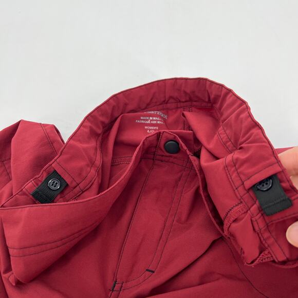 Marmot Womens Crop Capri Pant Large Cranberry Lightweight Hiking Travel Tie Cuff - Picture 5 of 9